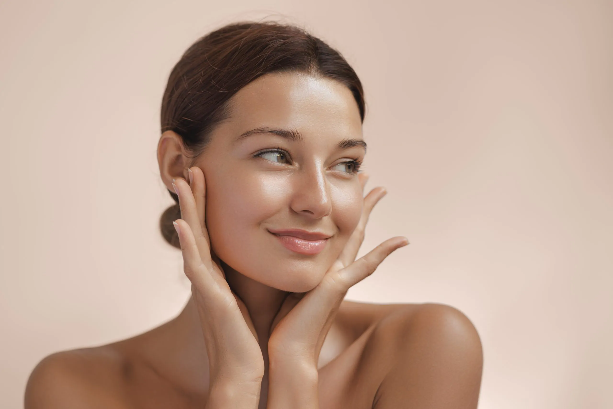 Beauty,Photo,Of,Woman,With,Clean,And,Healthy,Skin,Showing A woman with glowing skin and a bright smile, showcasing the effectiveness of Botox and other treatments at the boutique spa.